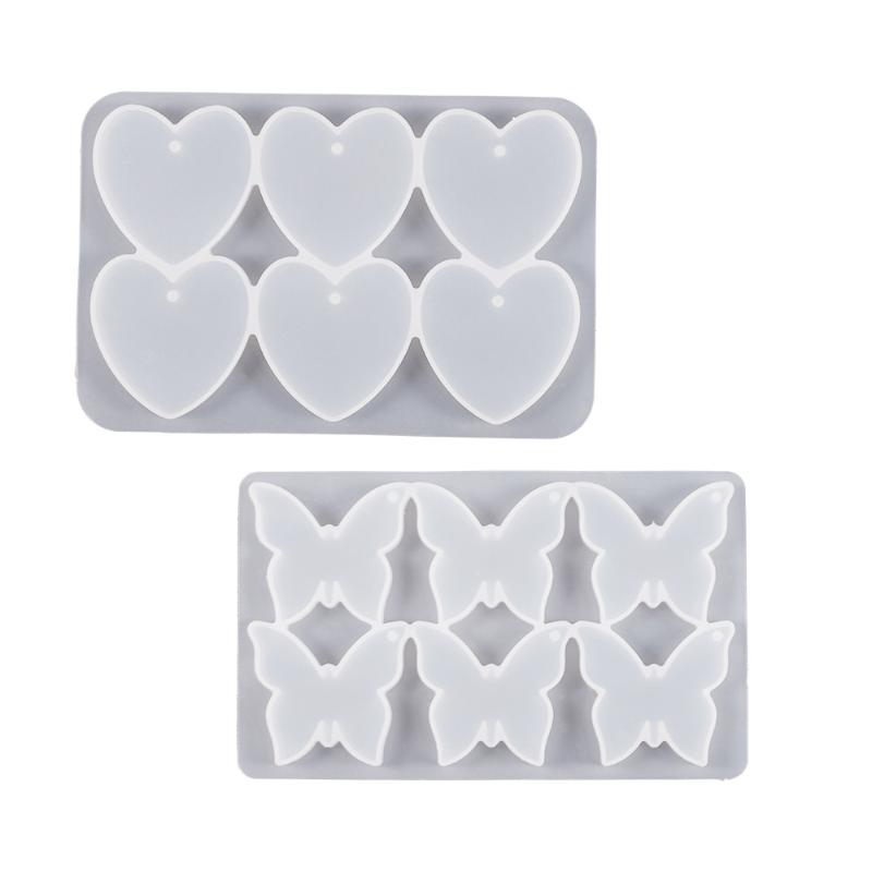 Silicone Mold Heart Star Flower Butterfly Pendant Making Geometry Handmade Diy Tool Uv Epoxy Resin Silicone Moulds