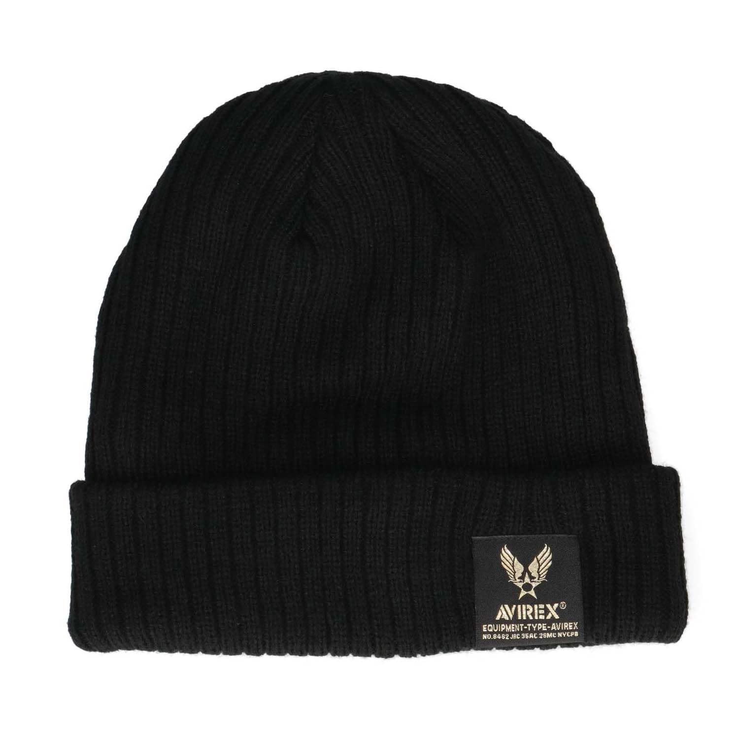 Avirex AX NAME LOGO KNIT CAP (2025FW Winter) чёрный