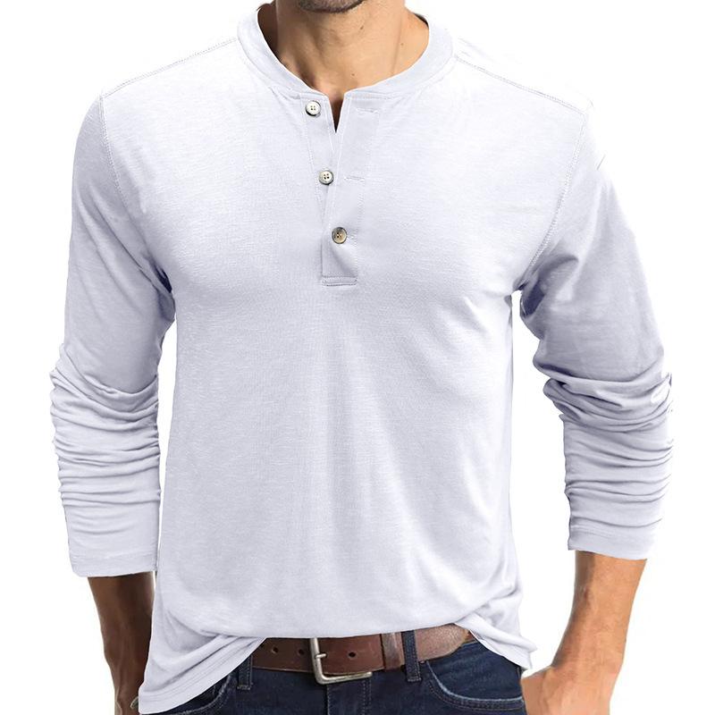 Men's Henley Shirts Long Sleeve Soft Casual Slim Fit Basic Stretch Breathable Henley T-Shirt Workout Moisture Wicking Athletic Tops Tee for Male