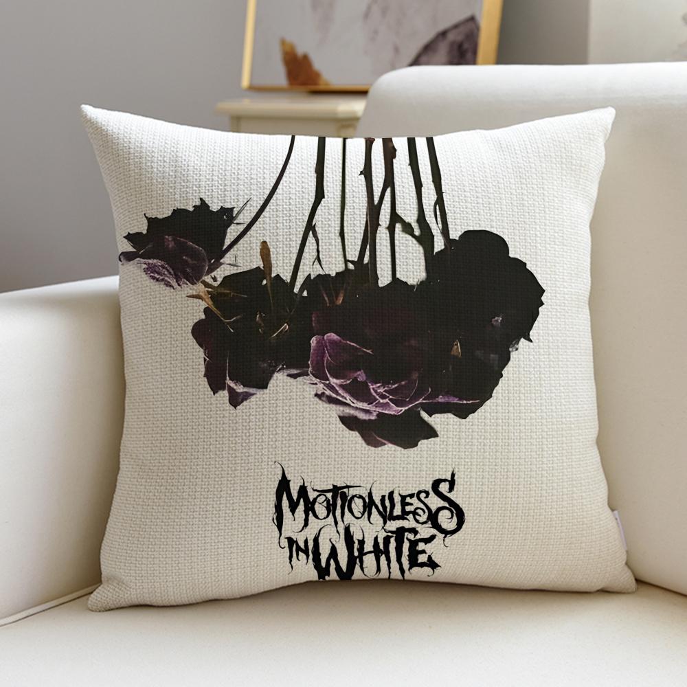 Gothic MMotionless In WhiteS Cushion Cover Breathable and skinfriendly linen pillowcase square removable and washable cushion