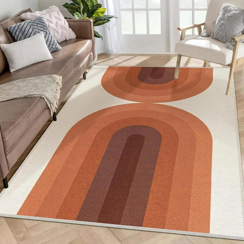 

Luxury Orange Rainbow Boho Area Rug for Living Room Decor Bedroom Soft Area Rug Kitchen Table Nonslip Rugs Lounge Sofa Floor Mat 40x60cm16x24in