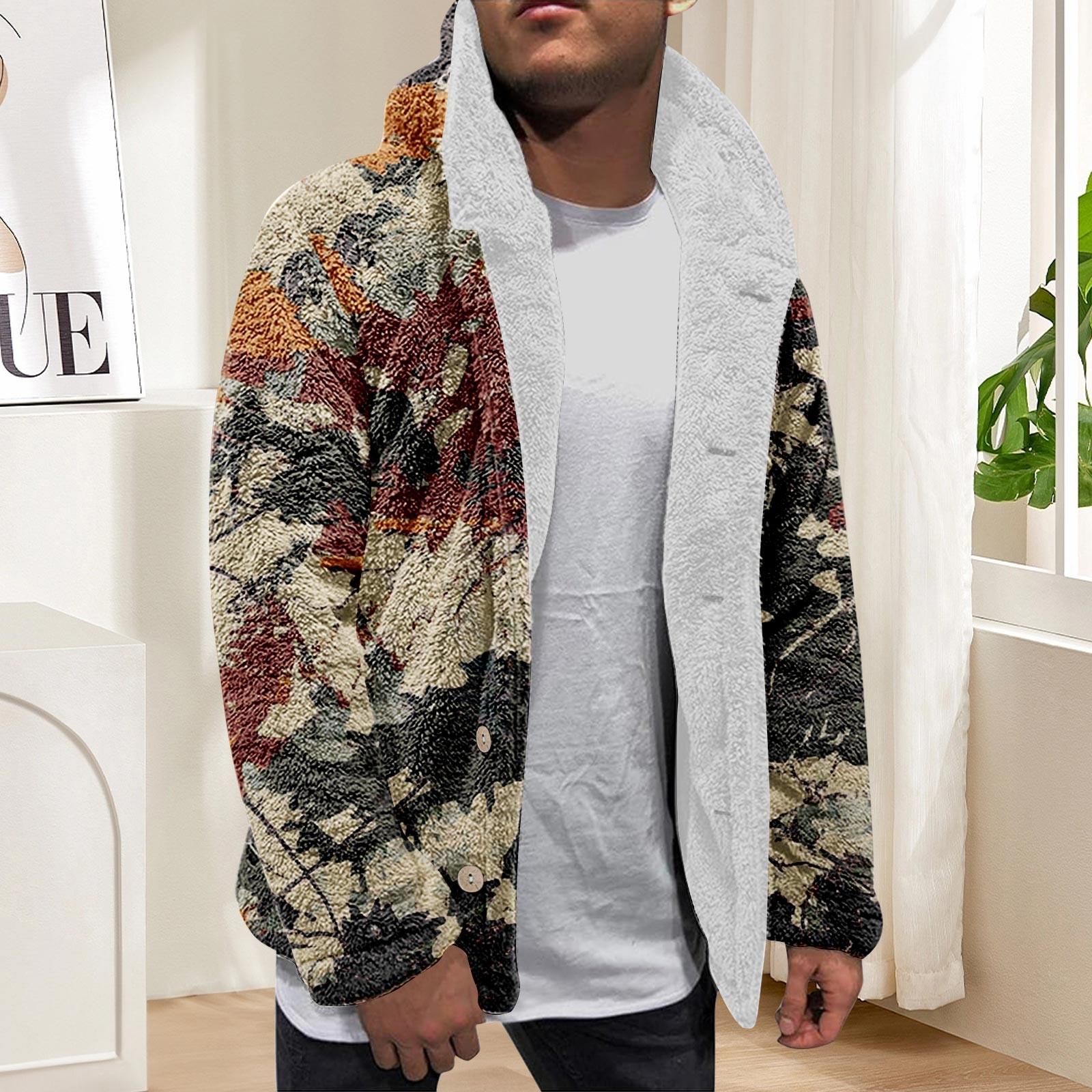 

Толстовка с капюшоном для мужчин, большие пальто с капюшоном, куртка, свитер, топы, верхняя одежда, зимний кардиган на пуговицах XL шафрановый