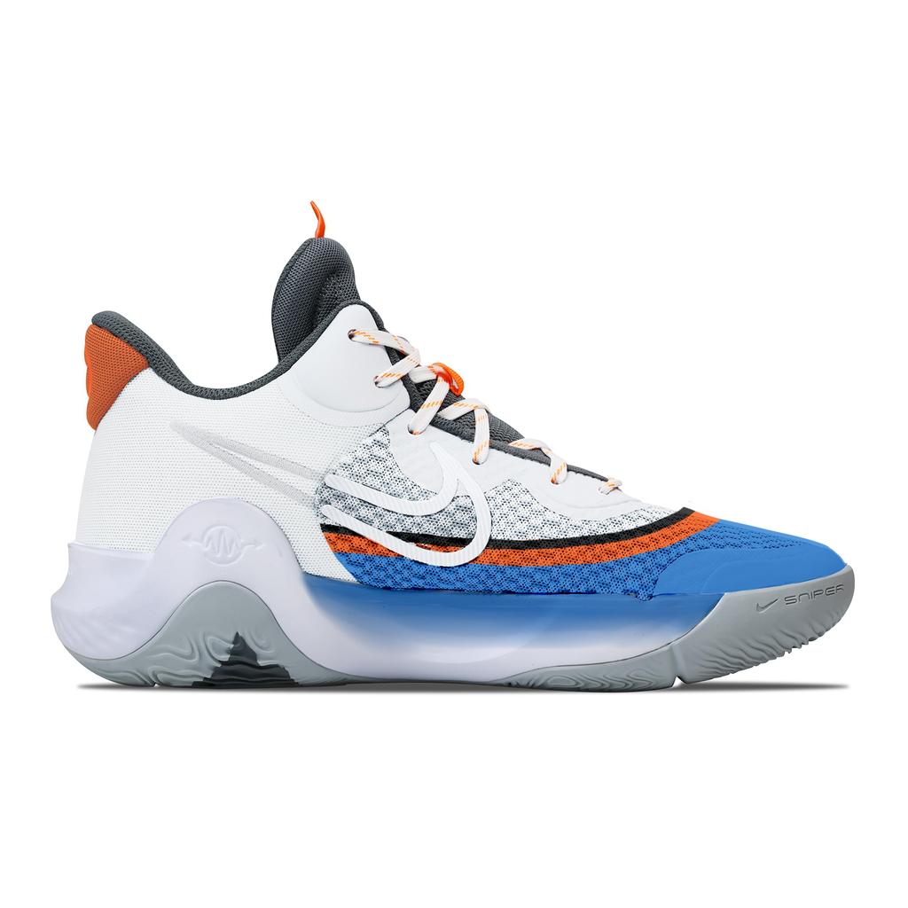 Nike KD Trey 5 IX Thunderous And Vast Cushioning, Wear Resistant Mid top Basketball Shoes Unisex Gray Blue Orange CW3402-011(Team529-)