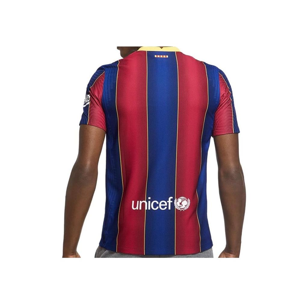 Nike Lionel Messi Barcelona Football Club Champions League Youth Home Striped Letter Print Crew Neck Short Sleeve T-Shirt Men T-Shirt Red CD4185-455
