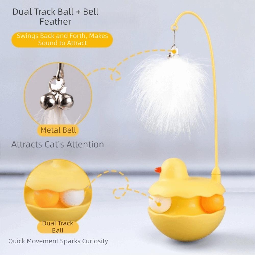 Duck Shaped Tumbler Cat Toy Bite Resistant Kitten Play Wand Self Entertaining Toy  Playing