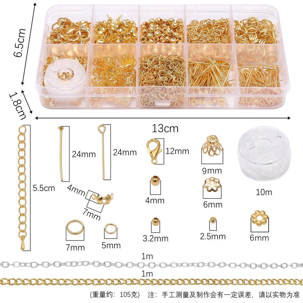 820Pcs Metal Jump Rings, Clasps Lobster Chain Spacer Beads Pin DIY Jewelry Accessories