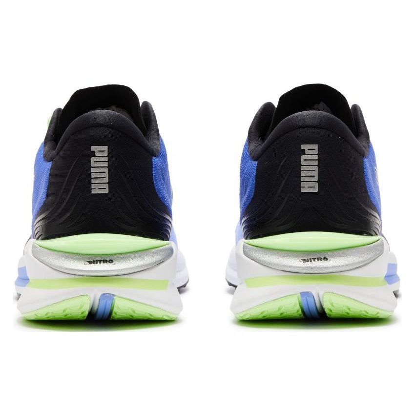 Puma Electrify Nitro 2 Wygodna tkanina Skóra syntetyczna Antypoślizgowe Trwałe Niskie Casualowe Buty do biegania Męskie trampki Niebieskie Czarne 376814-08