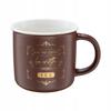 Kubek Z Porcelany 380 Ml Brązowy Ze Złotym Napisem Do Kawy I Herbaty 1 Szt.