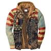 Men's Clothing European and American Autumn and Winter Thickened Cotton-padded Plaid Long-sleeved Loose Hooded Jacket