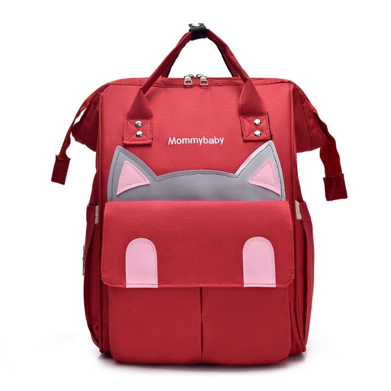 Cartoon Cat Mommy Maternity Backpacks Large Capacity Shoulder Bags Waterproof Nylon Mummy Bag Baby Diaper Travel Bag