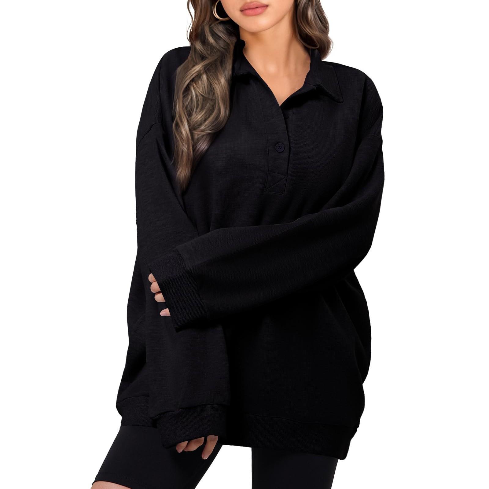 

Женские толстовки большого размера, флисовые толстовки, свитера с длинными рукавами, пуловер, осенняя одежда XS чёрный