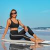 CHARMLEAKS Women High Waist Swim Pants Color Block Leggings Elastic Swimming Wear Tankini Bikini Bottom Beach Wear Swim Tights