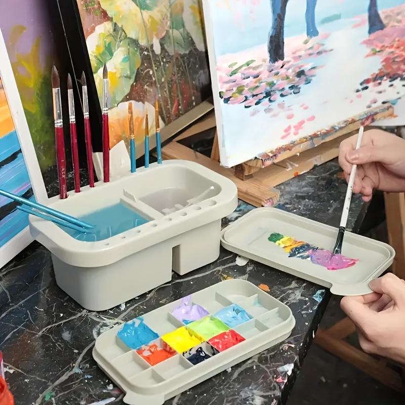 1 Pc Three-in-one Multi-functional Pen Wash Case, Can Be Used As a Color Palette, Paint Box, Easy To Use Art Tool Set