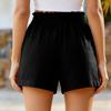 Womens Bermuda Shorts With Pockets Drawstring Elastic Waist Linen Shorts Casual Beach Vacation Summer Clothes