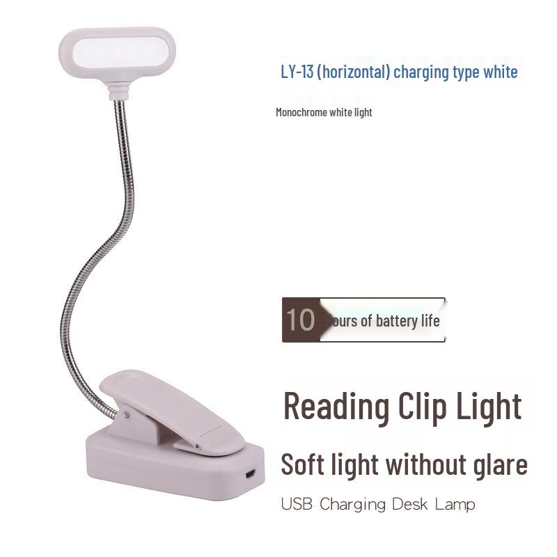 USB Charging LED Desk Lamp with Eye Protection & Flexible Hose Clip for Dorms and Bedside Use