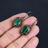 Malachit Ohrringe, Kupfer Elektrogeformter Schmuck, Geschenk für Frauen Handgemachte Ohrringe Edelsteinschmuck