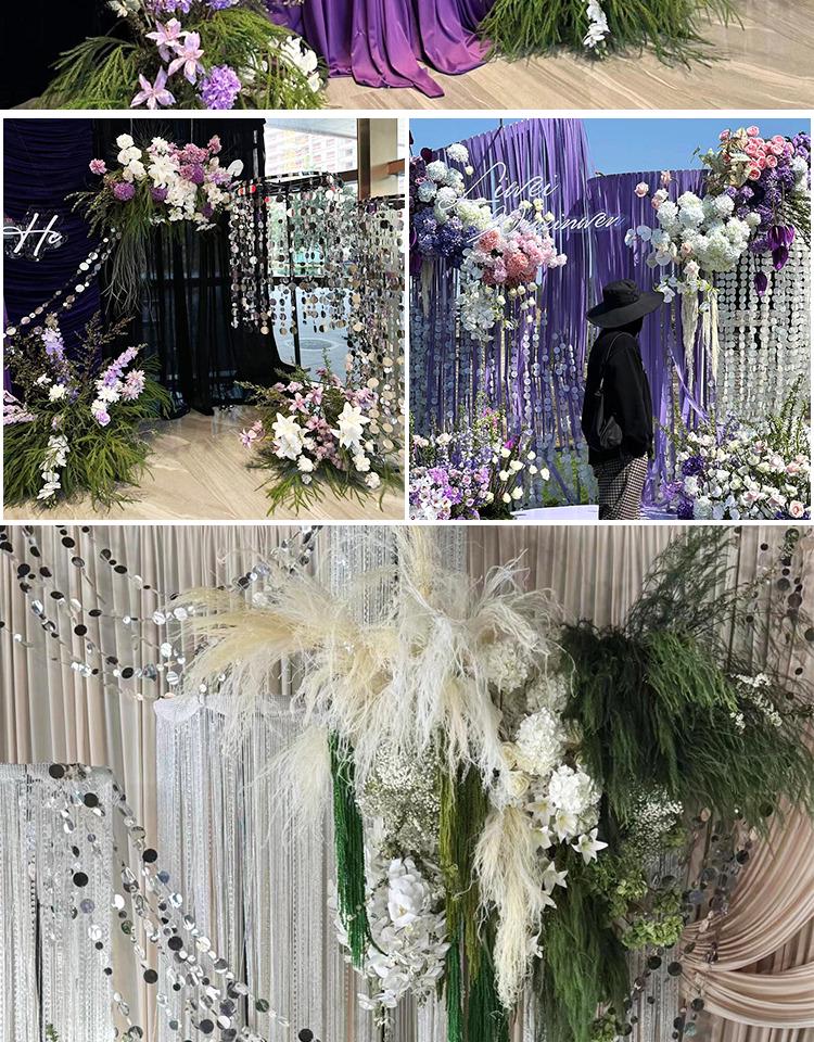 Perlmuttfarbene Pailletten-Hängekette Dekoration für Hochzeitsbogen und Decke