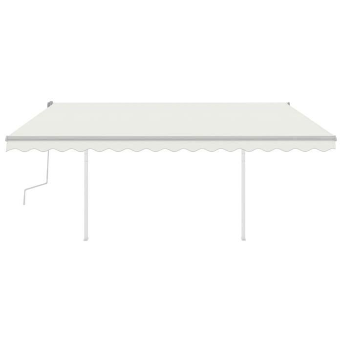 VidaXL Manual Retractable Awning with Posts 4x3.5 M Cream 3070017
