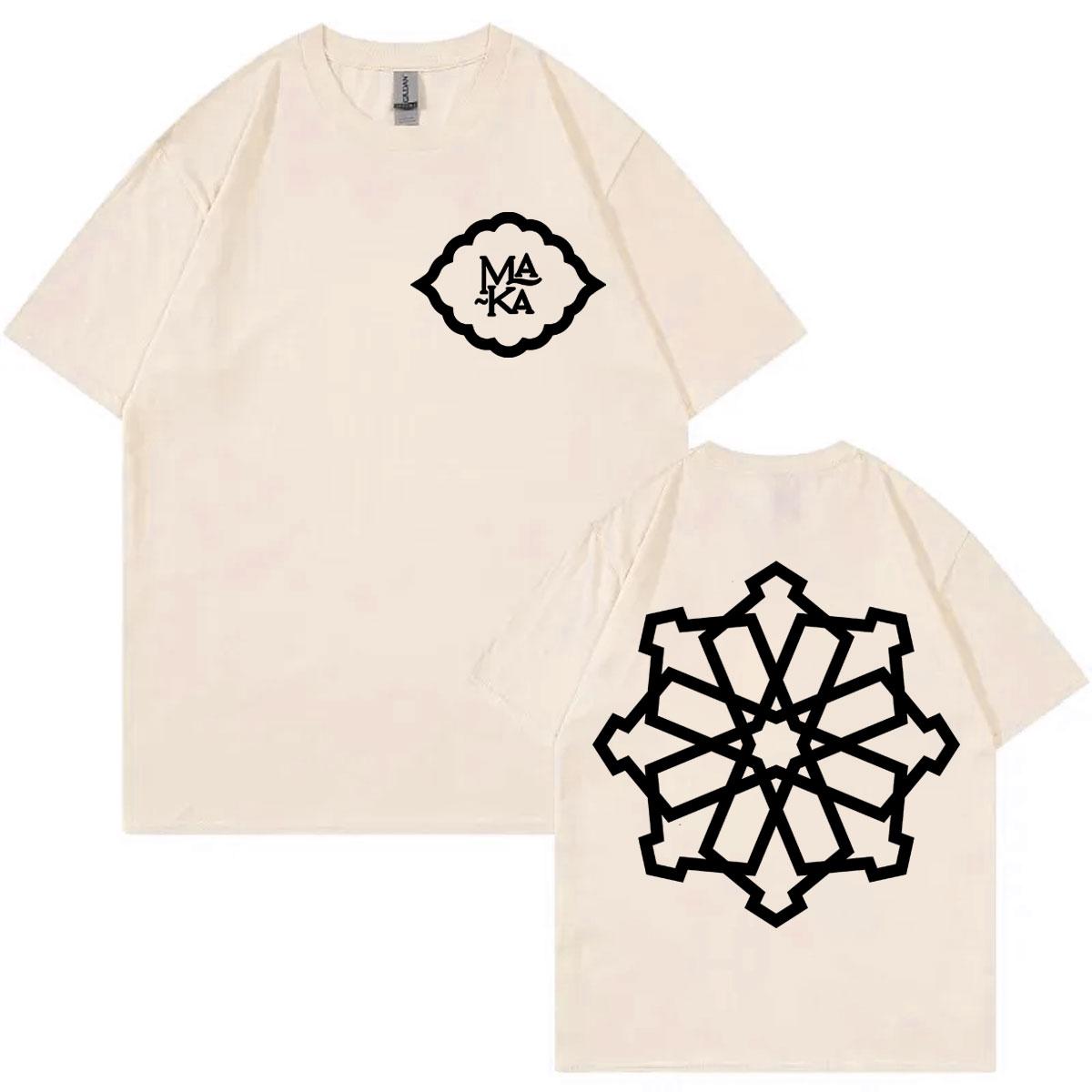 

Футболка с надписью Rapper Maka 2025 Tour Merch для мужчин и женщин, модные футболки с коротким рукавом в стиле хип-хоп, летние свободные футболки из высококачественного хлопка XXXL хаки