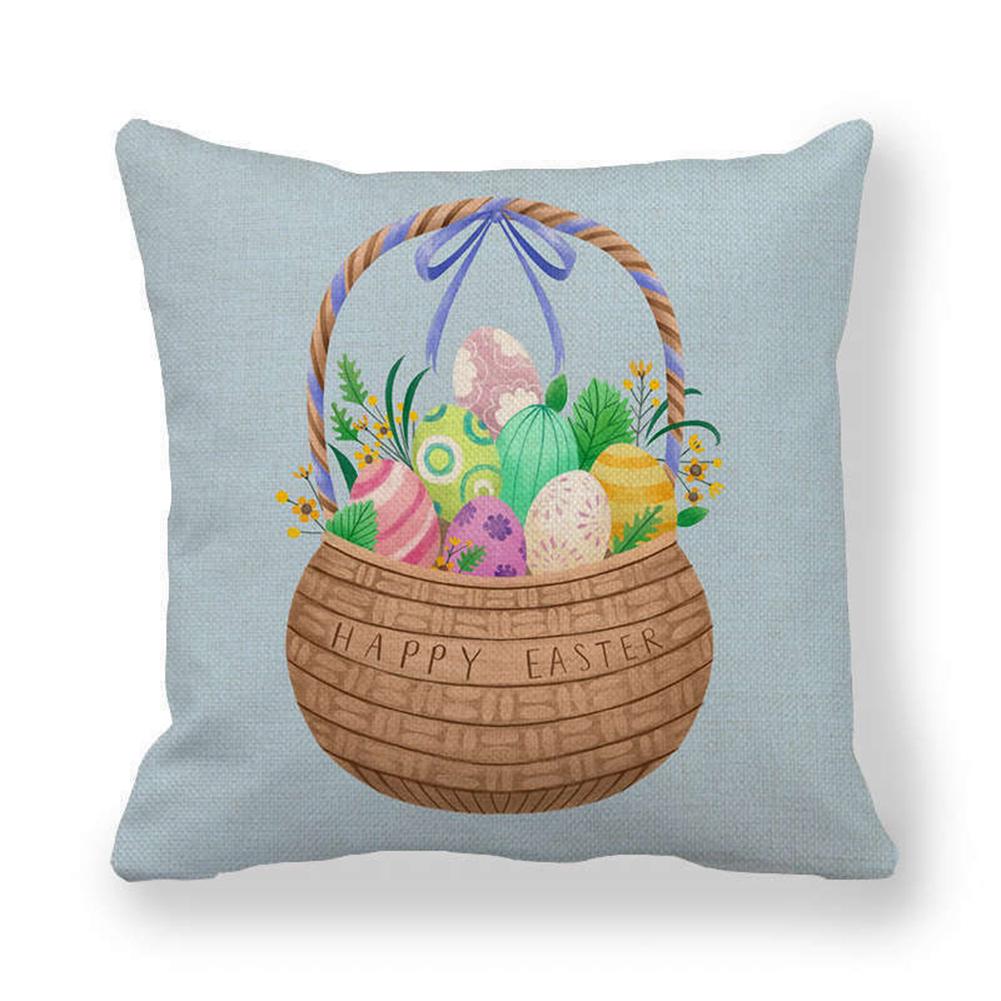 Buy Easter Floral Pillow Case Spring Seasonal Home Decor Rabbit Throw ...