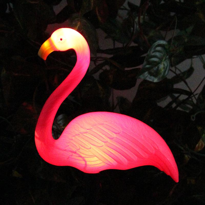 Pink Flamingo Solar Garden Light Outdoor Courtyard Decoration Lantern Standing Lawn Decor Light Waterproof Landscape Yard Light