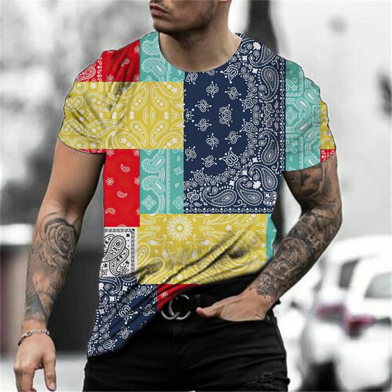 Fashion Paisley Graphics 3D Printed T-shirts Summer Trend Short Sleeve Casual Streetwear Oversized Cool T-shirts