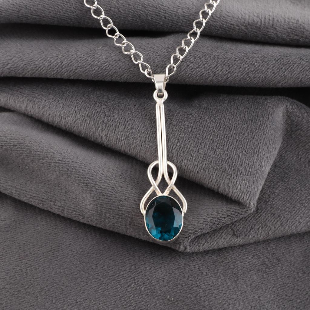 Apatite Handmade Silver Jewelry, 925 Sterling Silver Pendant, Handmade Beautiful Gemstone Jewelry, Apatite Pendant For Her