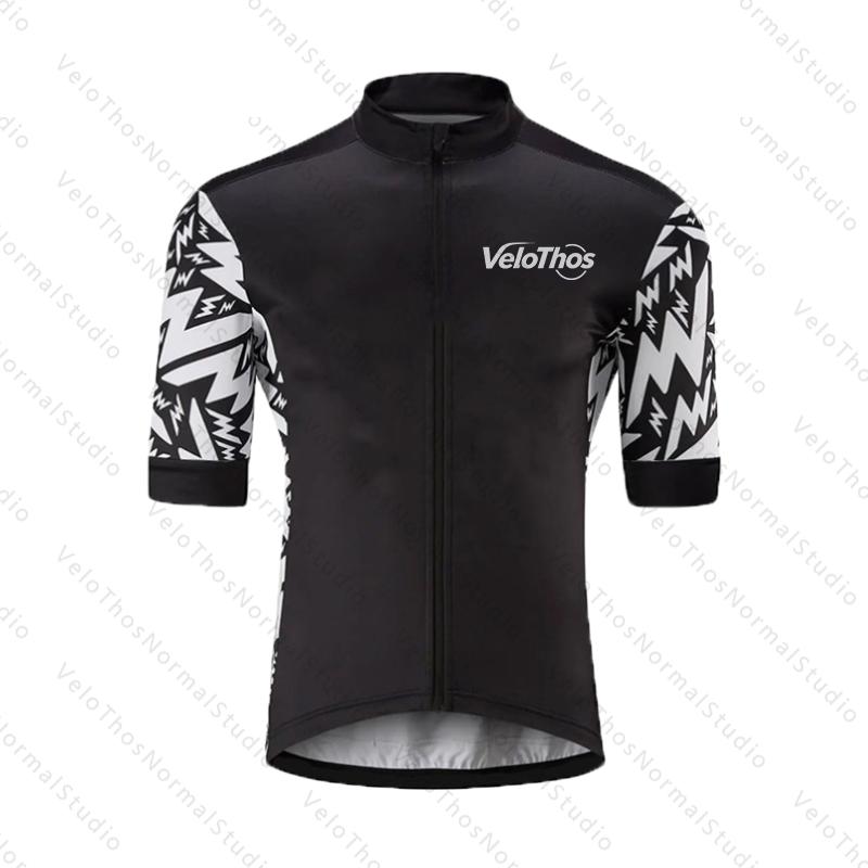 VeloThos Summer Cycling Jersey Set Short Sleeve and Bib Shorts Sport Camping Pro Race Bicycle Clothing MTB Ropa Maillot for Men