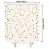 Colorful Confetti Shower Curtain - Playful Minimalist Design, Pink, Orange, Blue, Yellow, Brown & White, Polyester