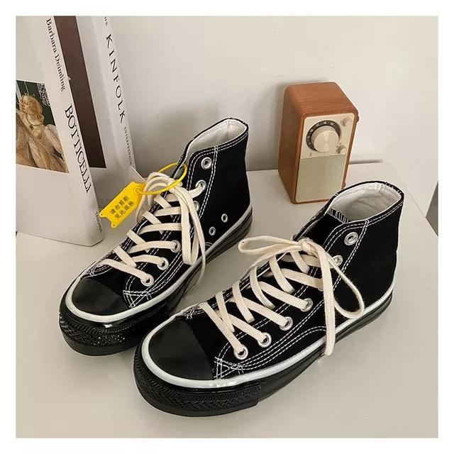 Frau Turnschuhe Schuhe Vulkanisieren Leinwand Casual Drei Mal Vulkanisieren Sommer High Top Walking Flats Frauen Lauf Sport