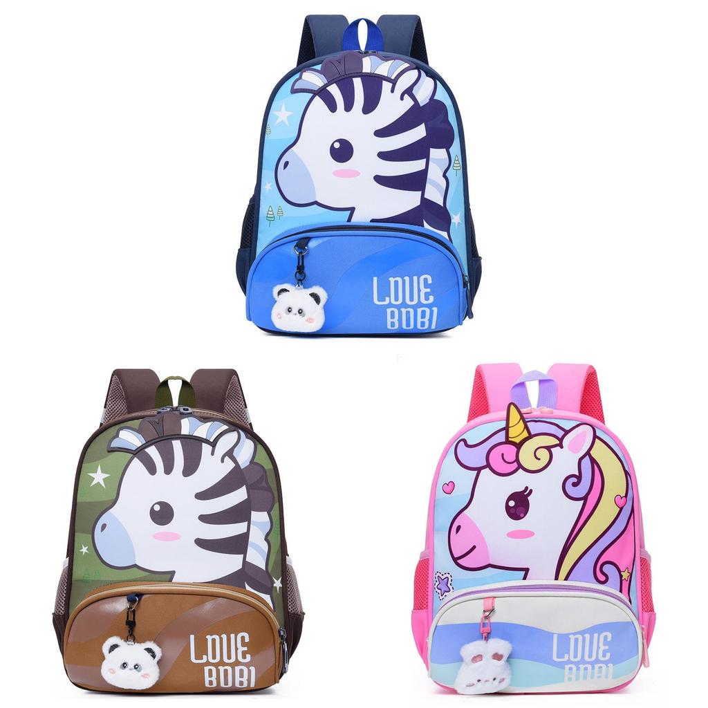 Unicorn Kids Backpack Cartoon Oxford Fabric School Bag With Air Cushion Straps For Children
