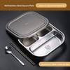 304 Food Grade Stainless Steel Meal Plate Divided with Lid Adult Three Compartment Lunch Box School Student Fast Food Plate