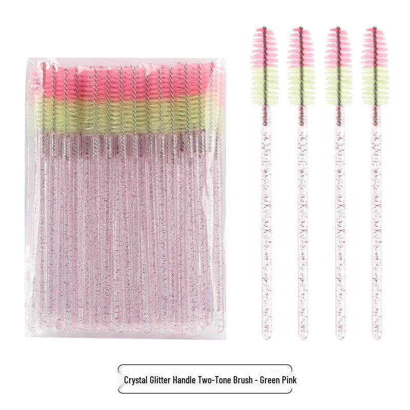 

Набор из 50 штук двухцветных кристальных палочек, одноразовые нейлоновые щеточки для ресниц и расчески для бровей