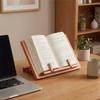 Support de lecture pliable en bois peu encombrant avec clip pour page, angles réglables, support pour manuel, partitions de musique, livre de cuisine