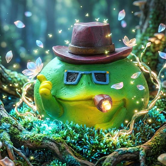 Frog Figurine Funny Smoke Frog Solar Garden Light Resin Waterproof Collectible Animal Ornaments for Patio Balcony Yard Garden