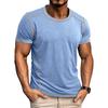Men's Casual Contrast Stitching Crew Neck T-shirt Short Sleeve Slim Fit Sports Tee