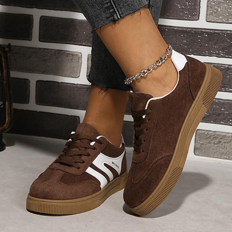Chaussures de sport décontractées polyvalentes rétro pour femmes, bout rond, semelle plate, pour la course à pied, la mode.