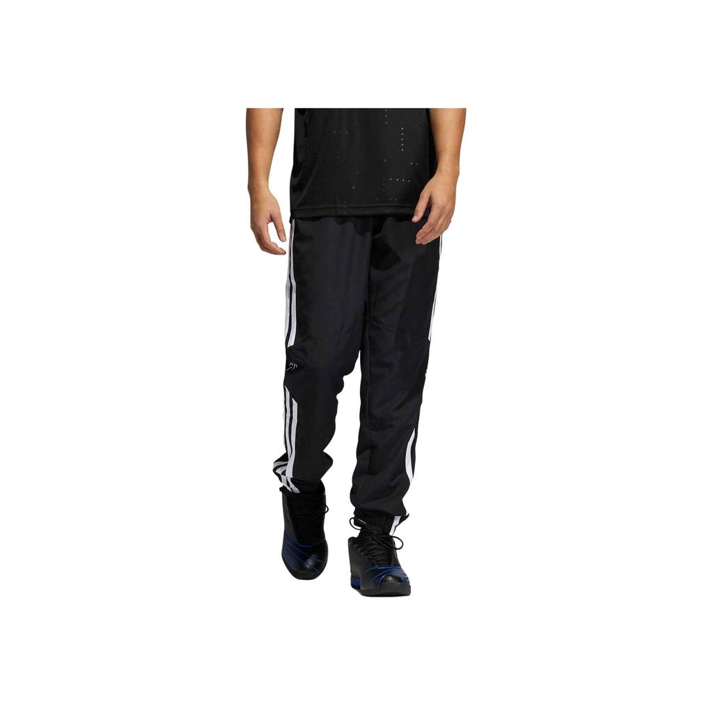 Adidas Comfortable Breathable Cuffed Retro Sports Long Pants Knitted Sports Pants Men Bottoms Black GH6688