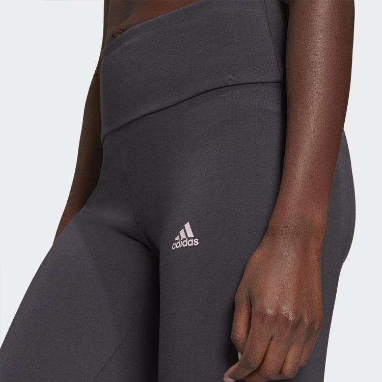 Adidas Essentials Letter Logo Print Elastic Waist Sports Long Pants Women bottoms Gray Brown GQ9355