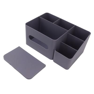 Tissue Box Organizer with Lid Plastic Exquisite Smooth Surface Tissue Desk Organizer for Home