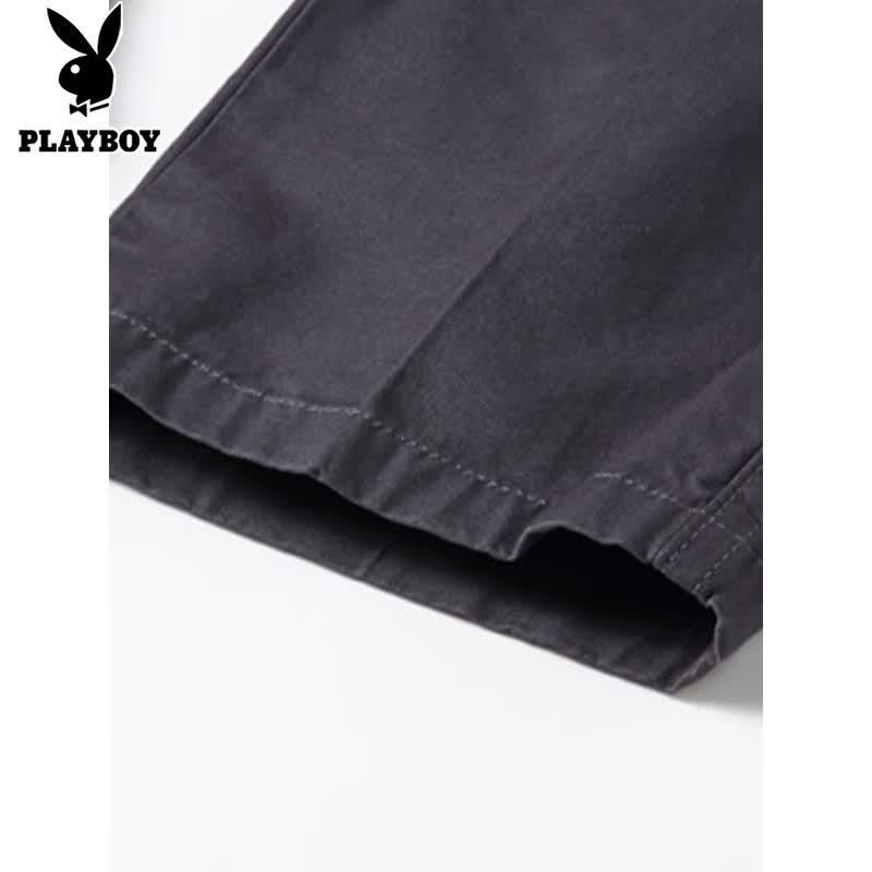 PLAYBOY Men's 100% Cotton Straight-Leg Casual Trousers