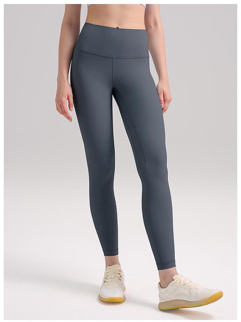 Ribbed 24" Women's Yoga Pants - Hip Lift, Breathable, Quick-Dry, Running & Tummy Control Leggings.
