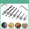 Adjustable 7 Pcs Wood Chamfer Countersink Drill Bit Kit Set For Efficient Carpentry Tasks