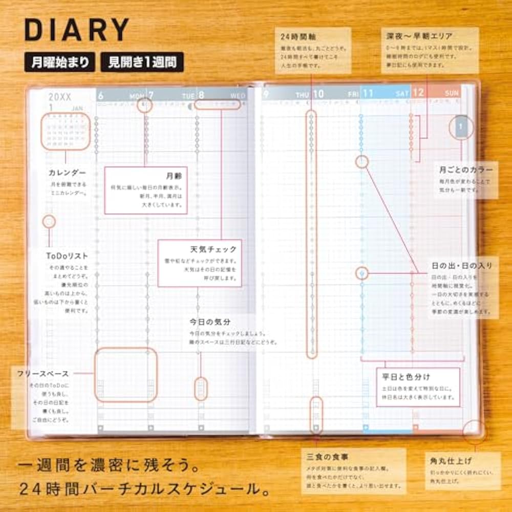 Kokuyojibun Notebook DIARY Notebook 2026 Monthly Weekly A5 Slim White Ni-JCD1W-26 Starting In Nov...