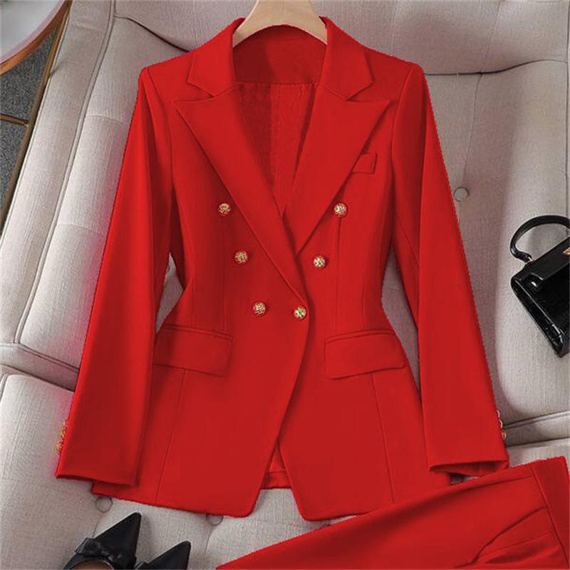 Blazer a tinta unita e a quadri da donna, Giacca da completo in misto cotone poliestere stile urbano, Blazer da pendolare per l'ufficio