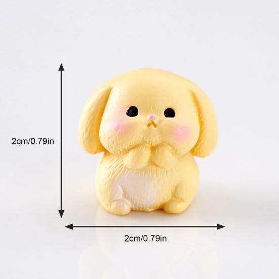 3 Pcs Mini Resin Rabbit Figurine Tiny Cartoon Bunny Sculpture Miniature Animal Fairy Garden Ornament for Moss Landscape DIY Plant Pot Home Decor