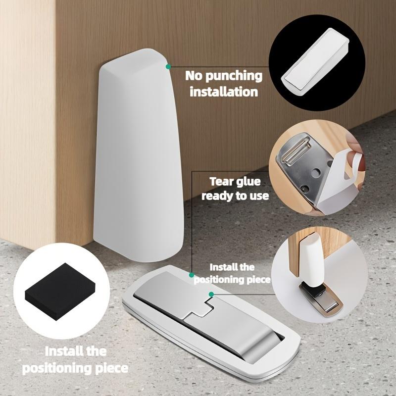 1Pc Non-Punch Door Stopper Automatic Floor Floor DoorStop Furniture Fittings Black Grey Stopper For Door Windproof