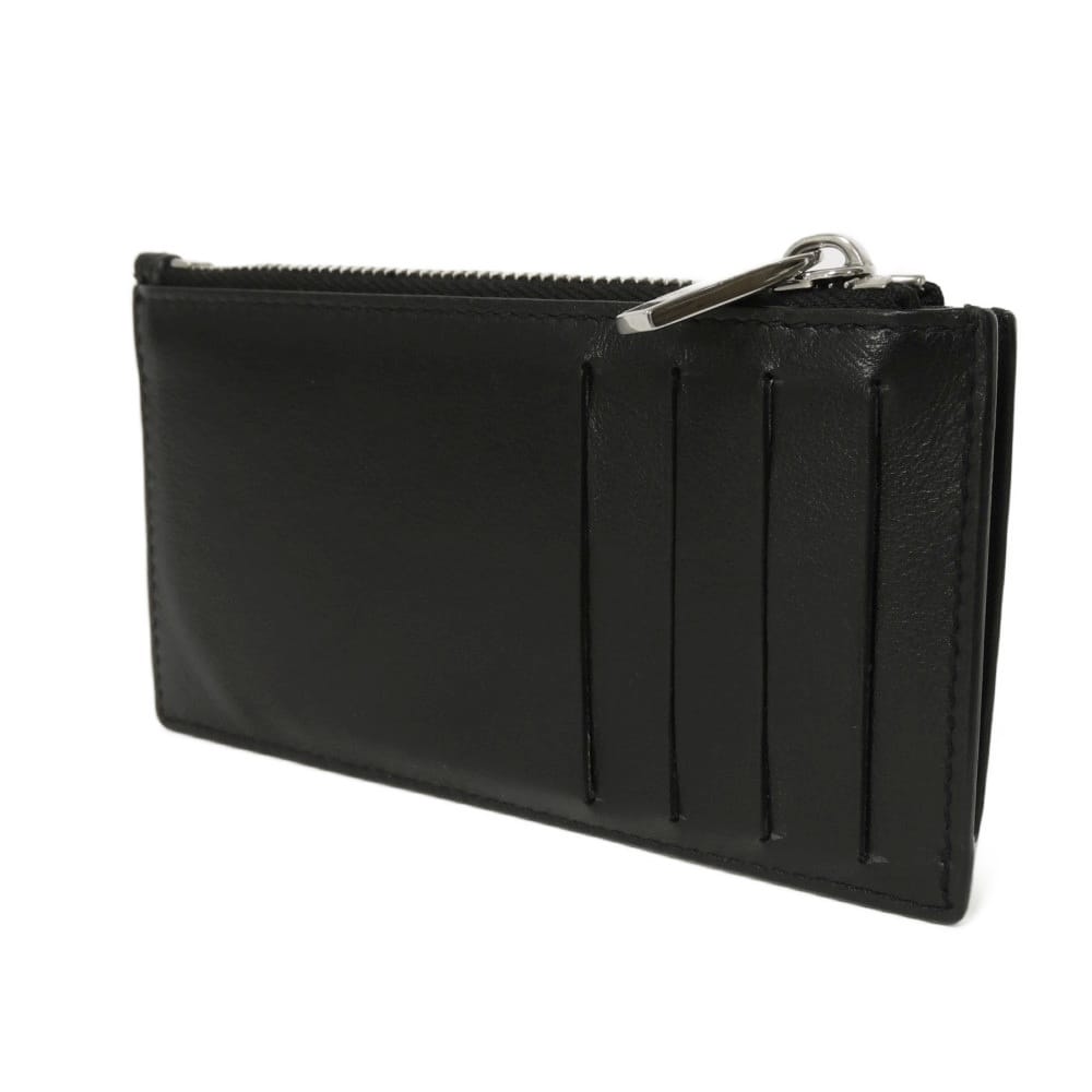 Used 10656 Zip Card Holder 2ESBC250VPD_H03E 7943 Logo Punching Calfskin Card Case Oblique Galaxy Men's from Japan
