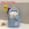Youth College Style Backpack With Spliced Nylon Material And Features For Schoolgirls