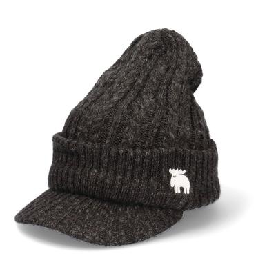 moz U Cable Visor Knit Cap with Black Brim, Adult,